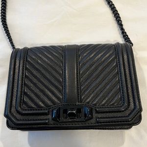 Chic Rebecca Minkoff never used black leather crossbody bag
